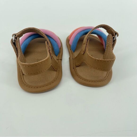 Old Navy Baby Girl’s Gradiant Rainbow Strappy Mixed Material Sandals 3 Months - Picture 5 of 14